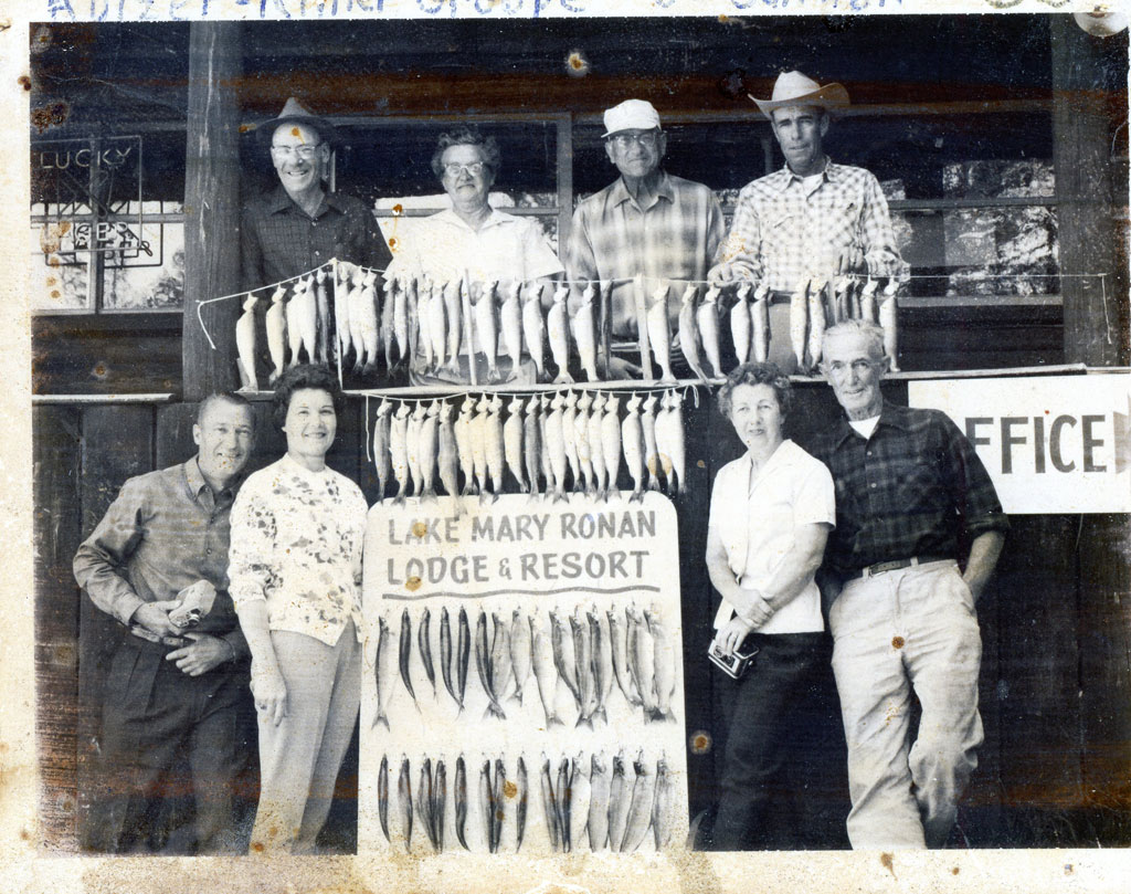 Old photo. Founders with fish