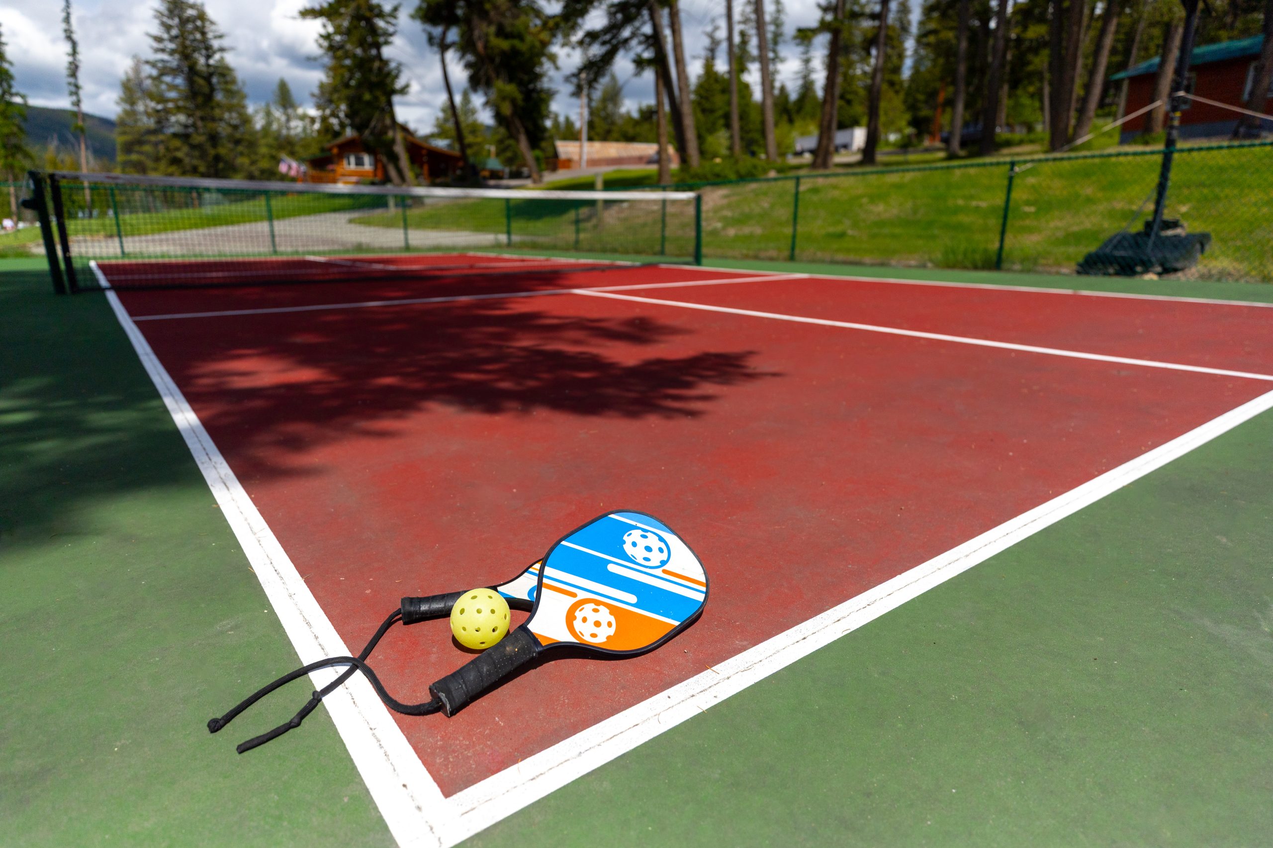 pickleball paddle and ballone lake mary ronan lodge's courts